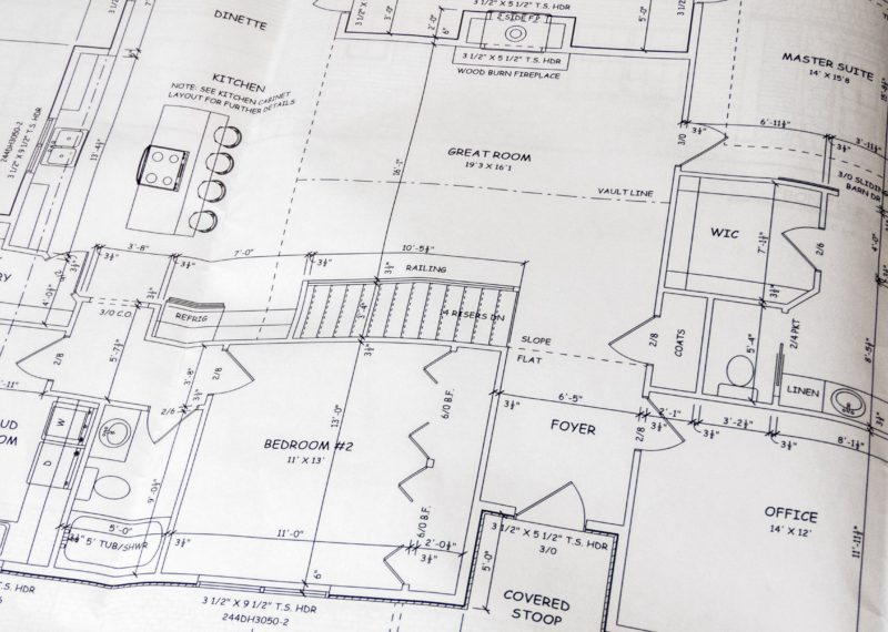 A blueprint of a house