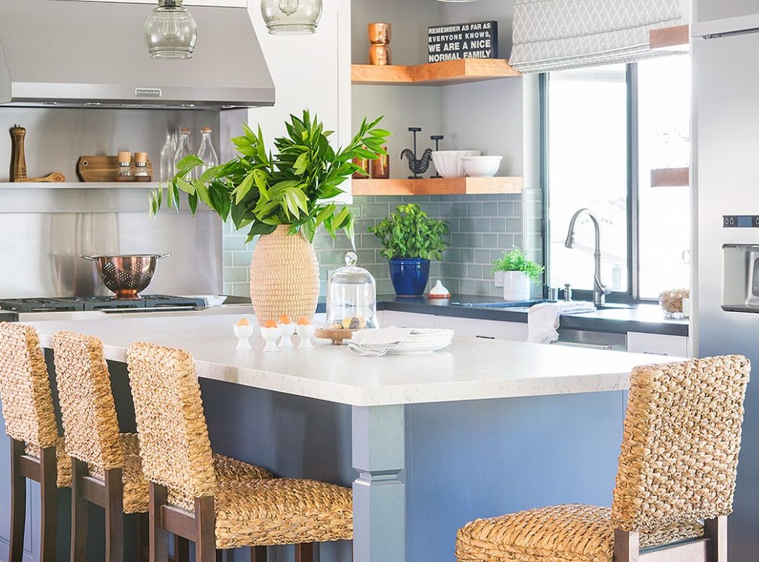 Chairs surrounding a counter