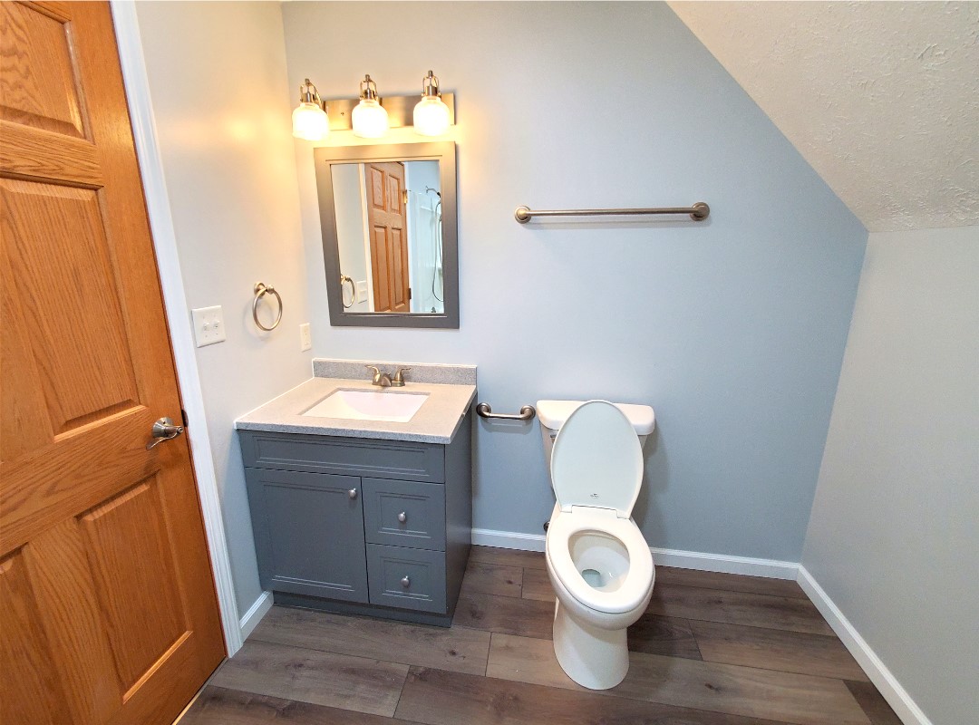 A small bathroom with proper lighting