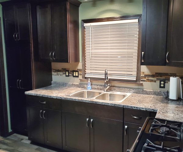 A well-lit kitchen corner