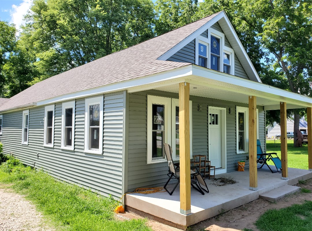 A house with a front porch